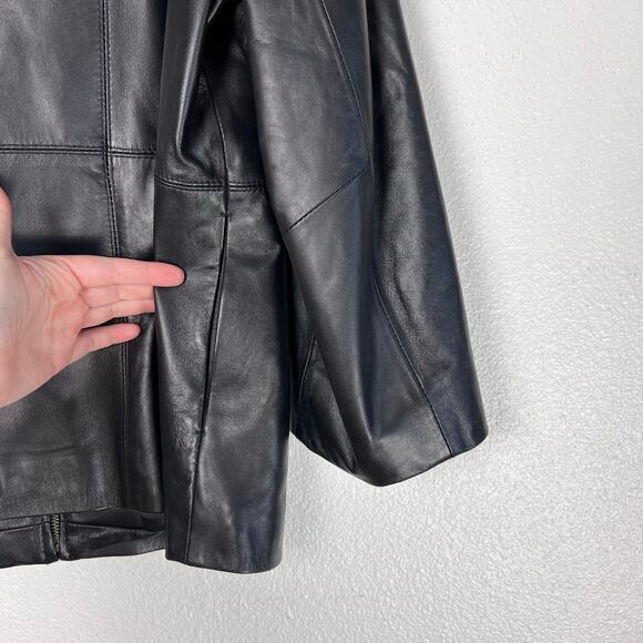 Marvin Richards Genuine Leather Jacket Black XL Classic Minimalist Moto Style - Picture 4 of 7
